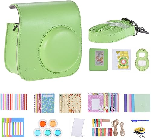 Andoer, kit di accessori 14 in 1 per Fujifilm Instax Mini 9/8 +/8 con custodia, tracolla, auto-adesivo, lente per selfie, filtro, album, fotogramma, angolo adesivo, penna - Fashionser