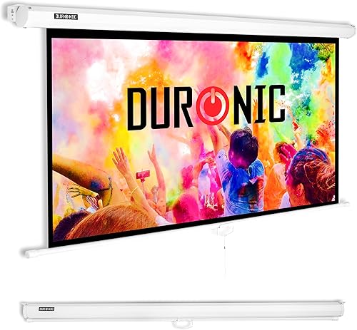 Duronic MPS90 16:9 Telo Proiettore 90 pollici, Schermo per proiettore, Telo da proiezione interno esterno, Home theater cinema Full HD 3D 4K, Schermo di proiezione anti pieghe per casa ufficio scuola - Fashionser
