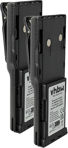 vhbw 2x batteria compatibile con Motorola CP450, GP300, GP308, CP450LS, CP250 radio (1800mAh, 7,5V, NiMH) + clip - Fashionser