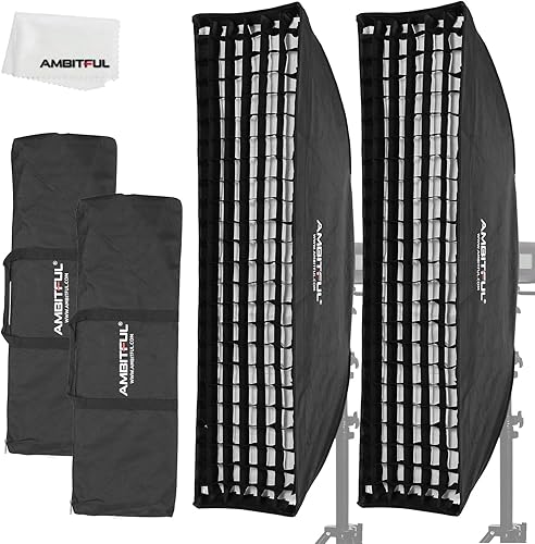 2PCS FW30X120 30x120 cm 12'x47' Beehive Honeycomb Grid Strip Softbox Bowens Mount per Studio Flash - Fashionser