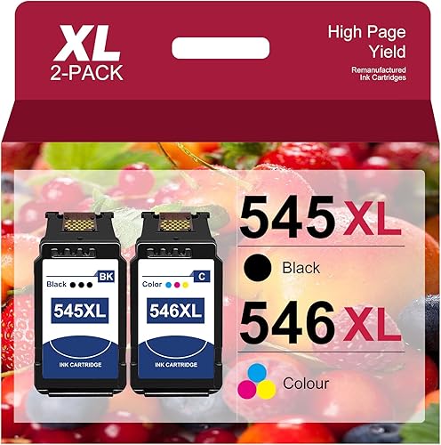 545XL 546XL/ Compatibile per Cartucce Canon 545 546 XL/per TS3100,TS3150,TS3300,TS3350,TS3400,TS3450,MG2500,MG2550,MG2555S,MG2950,MG3050,MG2450,MX490,MX495,TR4500,TR4550/ Nero PG545 e Colore CL546 - Fashionser