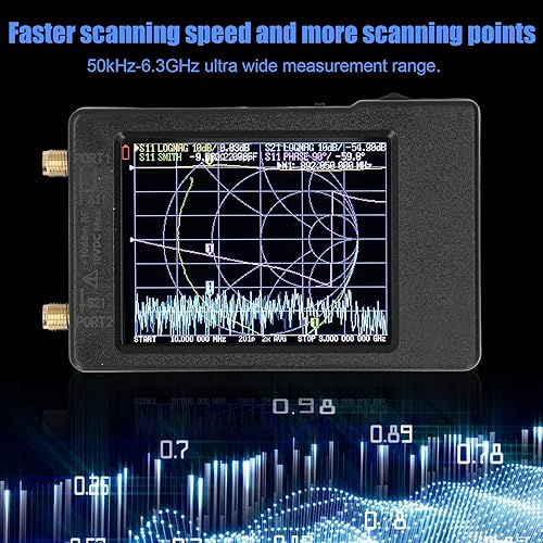Analizzatore di rete vettoriale, 50kHz‑6,3GHz Analizzatore di rete vettoriale Schermo da 2,8 pollici HF VHF UHF Strumento di misurazione per il test dell'antenna - Fashionser