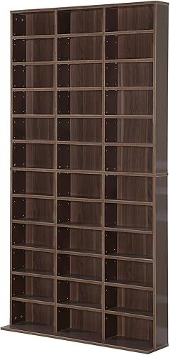 HOMCOM Libreria Modulare Mobile Porta CD Classica 36 Scompartimenti RegolabilI Legno 195 × 102 × 23.5cm - Fashionser