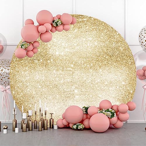 Aoihrraan 200cm Diametro Scintillio Oro Rotondo Fotografia Sfondo Brillante D'Oro E Tramutante Diamanti Graduale Modificare Colore Fondale Baby Shower Compleanno Nozze Bambini Porträt Fotostudio - Fashionser