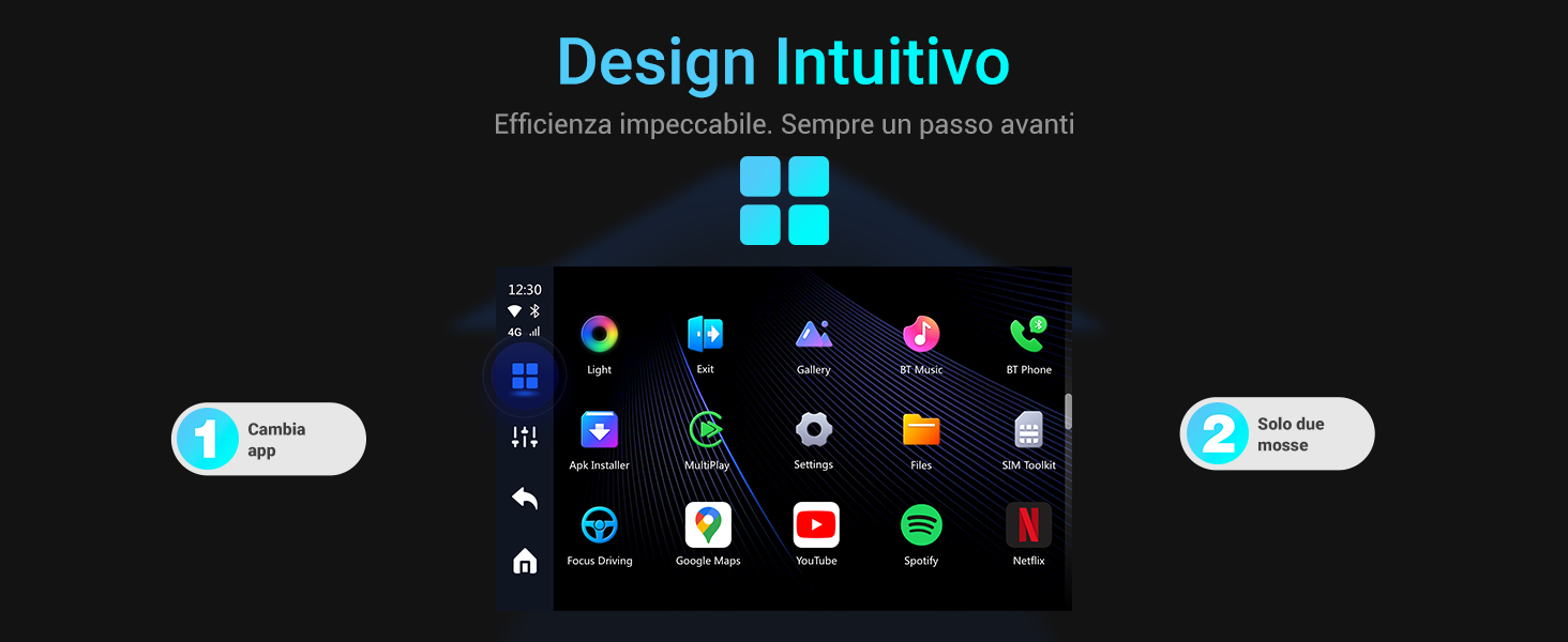 OTTOCAST P3 Lite CarPlay AI Box, Senza Fili CarPlay e Android Auto con Netflix YouTube