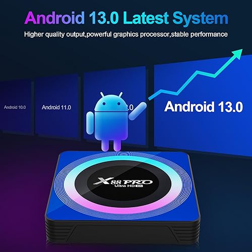 Android 13.0 TV Box, Android Box 4GB RAM 32GB ROM RK3528 Quad-Core 64bit Cortex-A53 support 2.4/5.0GHz Wi-Fi BT5.0 10/100M Ethernet HDMI 2.0 con Mini Tastiera Wireless - Fashionser