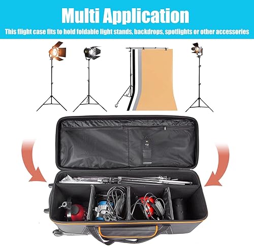 Borsa per Il Trasporto per Treppiede con Ruote e 5 Divisore 84x30x27 CM, Borsa da Fotografico per Trasporto per Treppiede Attrezzature Fotografiche - Fashionser