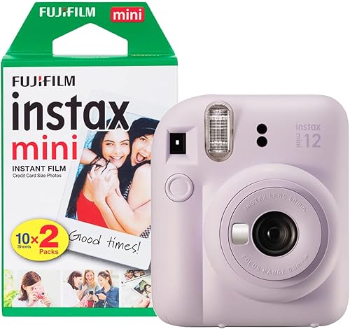 Fujifilm Instax Mini 12 - Fotocamera istantanea con confezione da 20 pellicole, colore: lilla - Fashionser