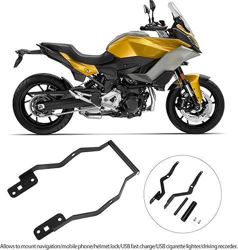 Supporto GPS Sostitutivo per F900XR 20-21, Lega di Alluminio Premium, Installazione Semplice, Supporti per Navigazione/telefono Cellulare/blocco Casco, Ricarica Rapida USB, - Fashionser