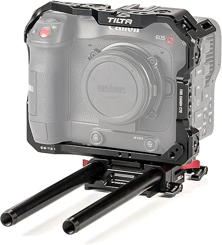 Tilta - Kit leggero compatibile con C70 Movie Video Making Camrera Rig Full Camera Cage Baseplate compatibile con EOS C70 videocamera stabilizzatore - nero TA-T12-A-B - Fashionser