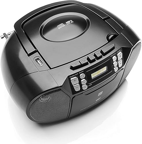 Dual DAB-P 210 Radio a cassette con CD – DAB(+)/radio FM – Boombox – lettore CD – altoparlante stereo – porta USB – ingresso AUX – funzionamento a batteria – portatile, colorato - Fashionser