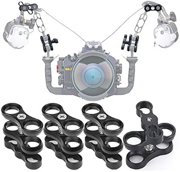4 pz 2,5 cm alluminio palla morsetto montaggio per subacquea braccio luce sistema vassoio, fotografia fotocamera subacquea - Fashionser