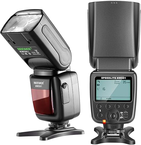 Neewer NW561 LCD Display Flash Speedlite per Canon Nikon Panasonic Olympus Pentax Fijifilm e Sony con Mi Hot Shoe, DSLR e Mirrorless Fotocamere con Standard Hot Shoe - Fashionser
