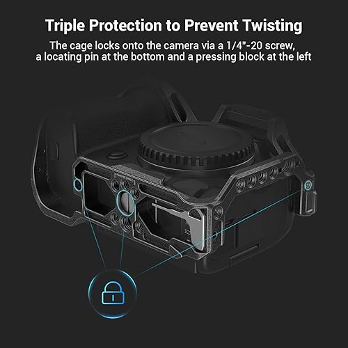 SMALLRIG R5 Cage R5C Cage R6 Cage Kit Gabbia in Lega di Alluminio con Maniglia Superiore e Morsetto per Cavo Dedicato per Canon R5 R5C e R6-3234B - Fashionser