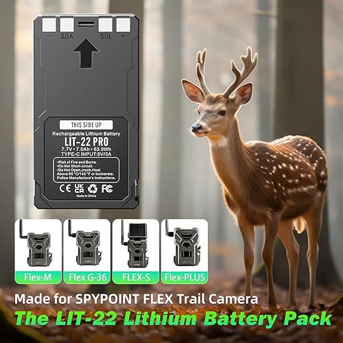 LIT-22 PRO - Confezione da 2 batterie per fotocamere cellulari Trail Flex-M/S/PLUS G-36 - Fashionser