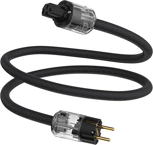 Tertullus HiFi - Cavo di alimentazione High End C15, cavo di alimentazione HiFi audio, con spina Schuko e spina per dispositivi freddi (P029, 2 m) - Fashionser