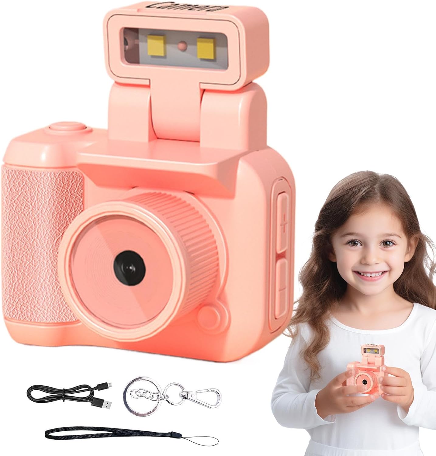 Retrosnap fotocamera, piccola fotocamera retrosnap, fotocamera portachiavi con luce flash LED, videocamera digitale vintage 1080p con luce flash LED, videocamera con luce flash LED - Fashionser