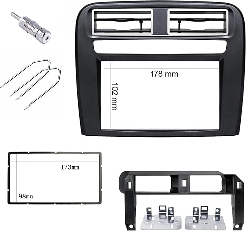 Sound-way Kit Montaggio Autoradio, Mascherina 2 DIN, Staffe di Montaggio, Bocchette d'aria, Adattatore Antenna, Chiavi di Smontaggio compatibile con Fiat Punto, Linea - Fashionser