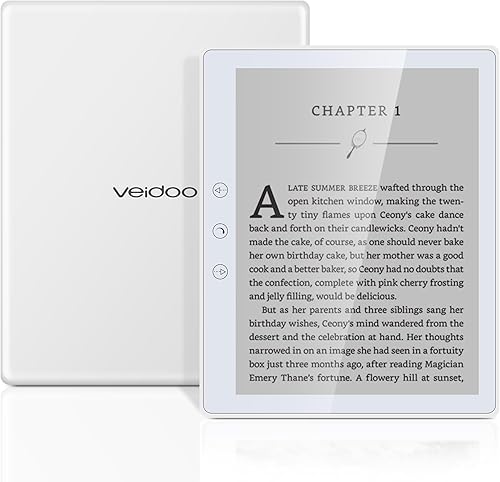 Veidoo 5.8 Pollici Lettore di Libri Elettronici, Schermo Tattile HD, Tecnologia Carta E-Ink, 32GB ROM, WiFi, Lunga Durata della Batteria (Bianco) - Fashionser