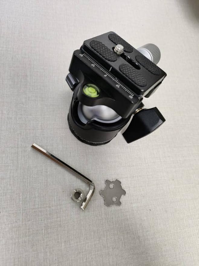 NEEWER Testa Sfera per Treppiede a Basso Profilo, Testa Sferica in Metallo da 36mm Compatibile con Piastra a Sgancio Rapido Arca da 1/4' per Treppiede Monopiede Slider Videocamera DSLR, Max 15kg, GM36 - Fashionser