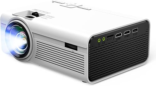 Proiettore, Mini Proiettore Portatile,120'' Display 55000 ore LED Lampada, Video Proiettore Home Cinema Supporto per TV Stick/Smartphone/PC/USB/SD - Fashionser