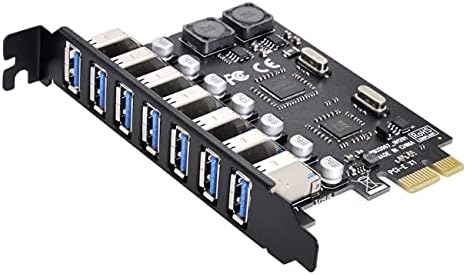NFHK 7 Porte PCI-E a USB 3.0 HUB PCI Express Scheda di Espansione Adattatore 5Gbps per Scheda Madre - Fashionser