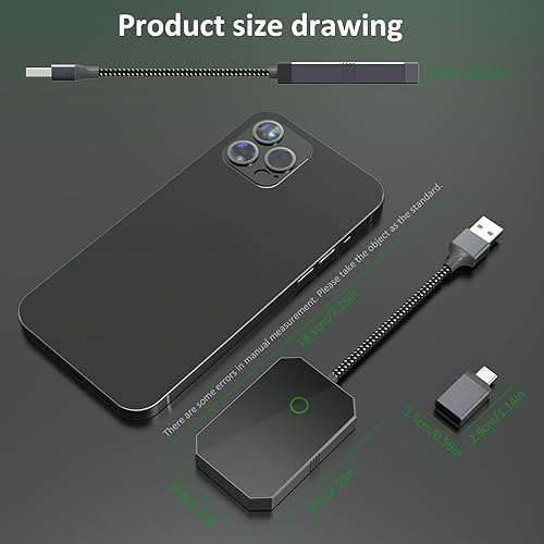 ASUNCELL Adattatore CarPlay Wireless per iPhone, 2 in 1 Carplay Adattatore Wireless, Android Auto Carplay Adattatore Wireless, Plug-and-Play, Compatibile con Auto Dal 2016+, IOS 10+ - Fashionser