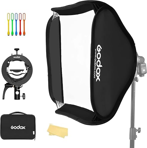 GODOX S2 80x80cm 32 '* 32' Kit Softbox Universale Pieghevole Bowen Mount Staffa Tipo - Fashionser