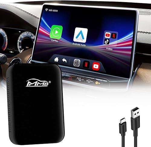 MMB Adattatore Wireless CarPlay Adattatore Auto Android Online Netflix/SmartTube Video multimediale CarPlay per iOS & Android, Magic Box 2.0 Carplay per auto CarPlay cablata in fabbrica - Fashionser