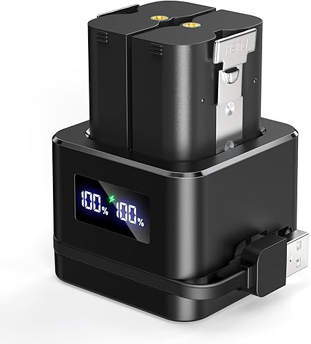 2 batterie e stazione di ricarica digitale per Ring, batteria da 3,65 V 6040 mAh compatibile con videocitofono 2/3/3+/4, Stick Up Cam (2/3Gen), batteria Spotlight Cam, batteria Spotlight Plus/Pro Cam - Fashionser