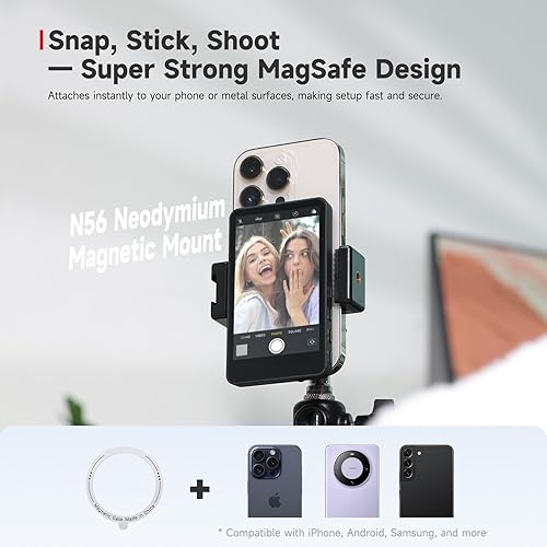 SYNCO XView M4 Selfie Monitor Screen - P2P Direct Connection Ultra-Low Latency Selfie Back Camera Monitor iPhone, with Magnetizing Sheet, 3-Hour Battery Life, Compatible with iOS and Android (White) - Fashionser