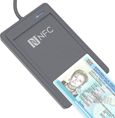 BLUTRONICS TAURUS NFC Lettore CIE 3.0 per Carta d’Identità Elettronica, Tessera Sanitaria, Carte contactless, accesso siti PA, Windows, MacOS, Linux - Fashionser