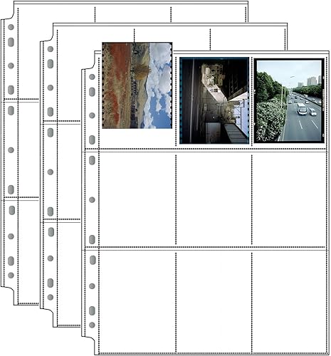 eTone 120 fogli di archiviazione archivio 6 x 9 diapositive negative a pellicola unica, confezione da 50 - Fashionser