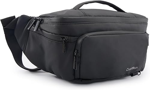 Borsa per Fotocamera Impermeabile da Cintura - Borsa a Tracolla per Il Trasporto Quotidiano per Canon, Nikon, Sony, Fuji DSLR/SLR, Obiettivo - Nero, L - Fashionser
