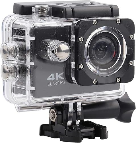 Ejoyous Action Cam 4K 20MP Fotocamera subacquea 40m Impermeabile EIS Stabilizzatore Immagini Casco, Fotocamera grandangolare 170° con batteria integrata 900mAh e kit di espansione - Fashionser