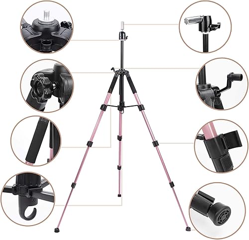 Beyond Your Thoughts Supporto per testa di bambola, regolabile, 135 cm-60 cm, leggero, portatile, con custodia, supporto da lavoro per parrucchieri - Fashionser