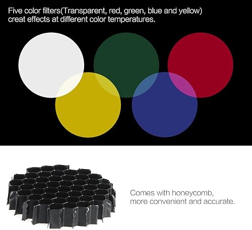 Andoer Elinchrom Snoot con Griglia e Gel Colorato per Elinchrom / Impact EX / Calumet Genesis / Interfit EX Flash Stroboscopico - Fashionser