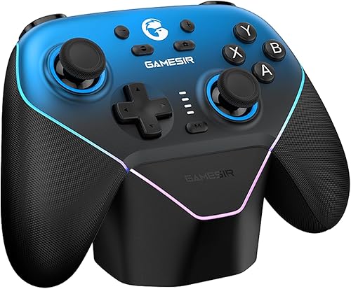 GameSir Super Nova Multiplatform Game Controller – 2.4G Wireless for PC/Switch/iOS/Android – Hall Effect Joystick & Triggers, Magnetic Faceplate, RGB Lighning,Charging Dock (Notte Blu) - Fashionser