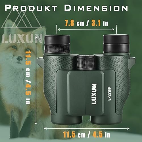 LUXUN 8 x 32 binocolo piccolo per adulti compatto binocolo per caccia, grande oculare ultrasharp binocolo mini binocolo per birdwatching, nero - Fashionser