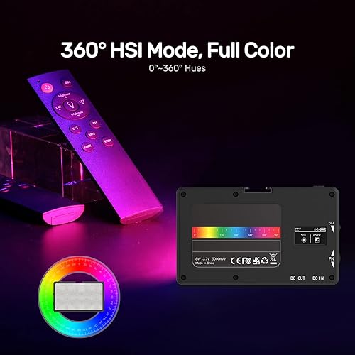 COLBOR PL8R Luce Video RGB Tascabile 2700K-6500K Fotografia Pannello Luce di Riempimento LED Dimmerabile 37 Effetti di Luce Scene Batteria Integrata - Fashionser