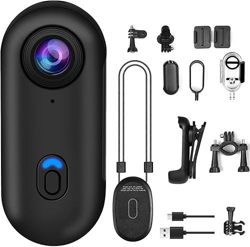 OBEST Action Cam 360° 1080P fotocamera subacquea 30m/98ft impermeabile WiFi telecamera grandangolare 120° Action Camera POV a mano libera, bodycam, fotocamera da casco per ciclismo, moto - Fashionser