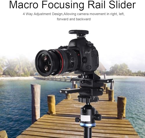 Guida di Messa a Fuoco Macro a 4 Vie con Vite di Montaggio Universale da 1/4 di Pollice per Pentax e Altre Fotocamere, Slitta Micrometrica da Lega di - Fashionser