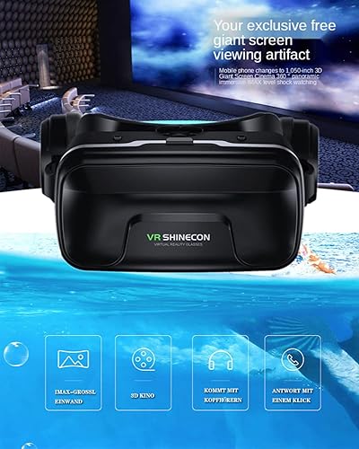Occhiali VR 3D, Occhiali 3D Realtà Virtuale VR Visore HD 110°FOV 2023 New Compatibile Video Giochi per 4,7-7,2 pollici Android/iOS Smartphone Bambino Adulto Natale Regalo (Blu) - Fashionser