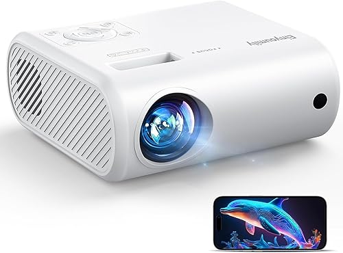 Mini Proiettore Portatile Videoproiettore 4k - Proiettore da 15000 Lux Supporta Mirroring Dello Schermo Cablato, Compatibile con TV Stick/iOS - Fashionser