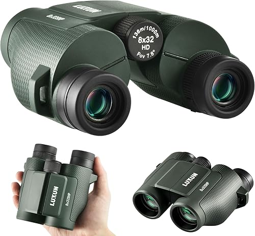LUXUN 8 x 32 binocolo piccolo per adulti compatto binocolo per caccia, grande oculare ultrasharp binocolo mini binocolo per birdwatching, nero - Fashionser