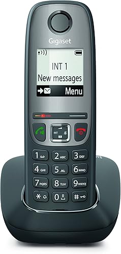 Gigaset AS475 Telefono Cordless, Tastiera Retroilluminata, Ampio Raggio d'Azione, Numeri Grandi sul Display, Rubrica fino a 100 contatti, Black List, Nero/Grigio - Fashionser