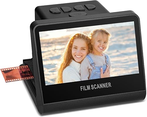 Jerbiaby Scanner digitale per pellicola con grande schermo LCD da 5 pollici, All-in-One 22 MP Film & Slide Scanner converte 35 mm/126KPK/110 Film e 135/126KPK/110/Super 8 diapositive in foto digitali - Fashionser