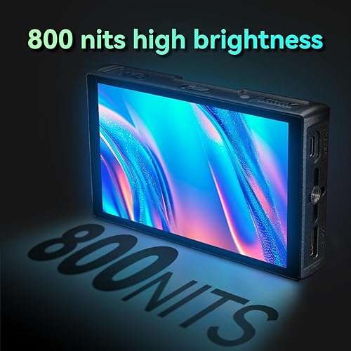 Portkeys Monitor per fotocamera PT5 III da 5,4' 800 nits con supporto per porta USB 3.0 di tipo C Waveform, istogramma, peaking, falso colore e funzione 3D LUT per fotocamera DSLR - Fashionser