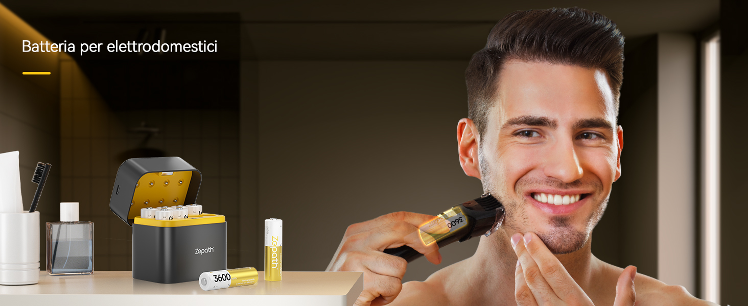 Persona che esegue la routine di toelettatura in bagno con prodotti per la cura personale visibili sul bancone.