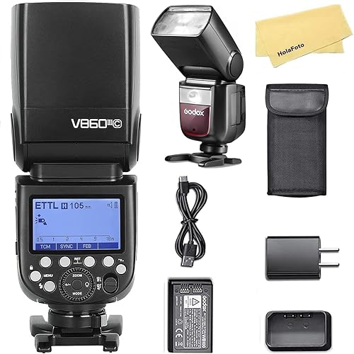 GODOX V860III-C Flash per Fotocamera Canon Flash Speedlite Speedlight Light, 2.4G HSS 1/8000s, 480 Flash a Piena Potenza, Batteria Agli Ioni di Litio da 7.2V/2600mAh, Tempo di Riciclo 0.01-1.5s - Fashionser